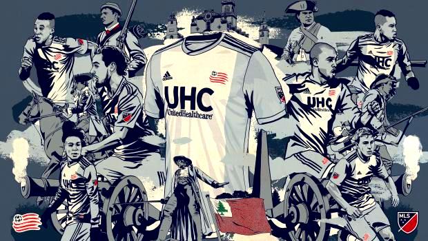 New England Revolution Colonial kit launch artwork