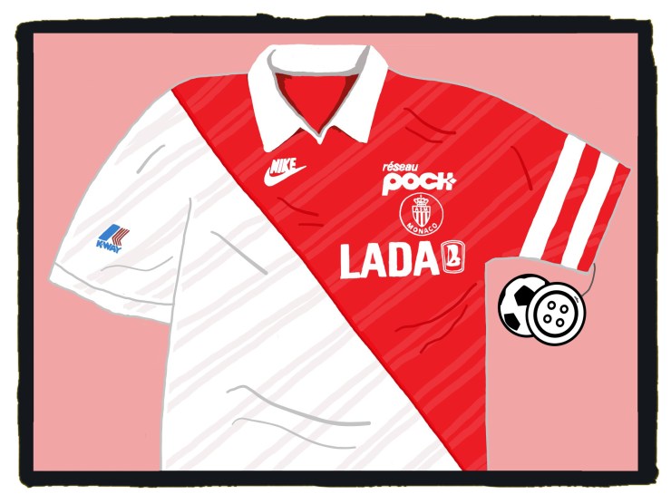 Monaco, Nike, 1989-90, Maillot, Shirt, Lada, Soccer,