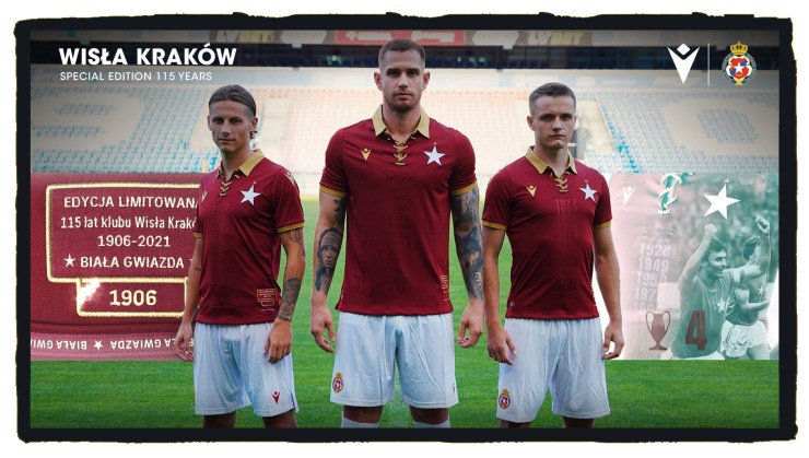 Wisla Krakow, 115th Anniversary Shirt, Macron