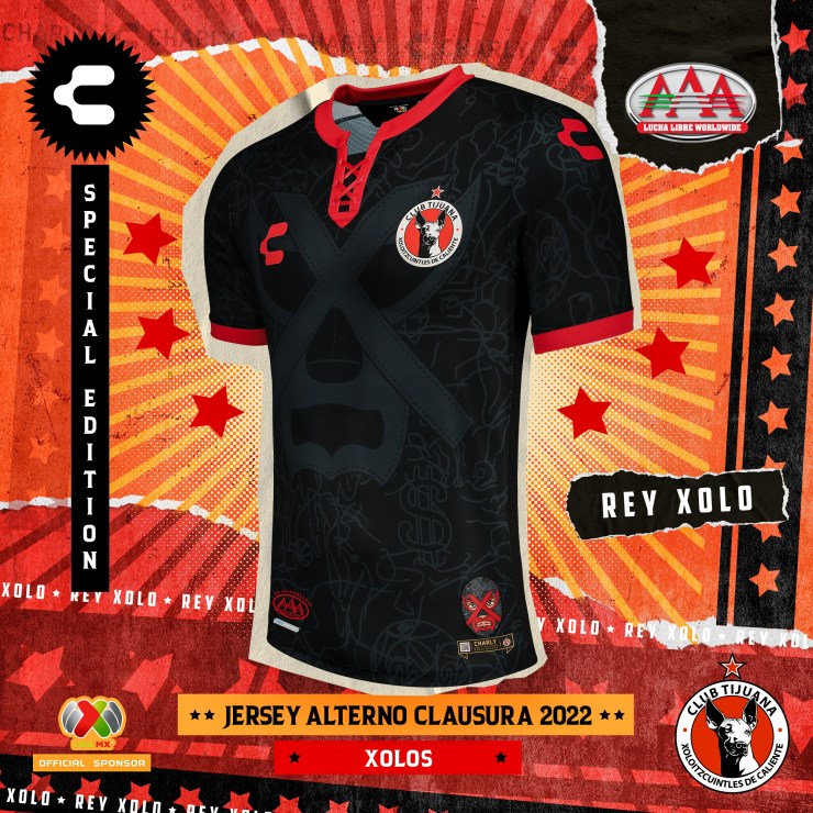 Xolos, Charly, Liga MX, 2022 Clausura, Shirt, Jerseys, AAA, Lucha Libra